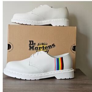 Dr Martens  Men's 1461 for Pride 3 Eye Shoes Size 11 White Smooth NWT